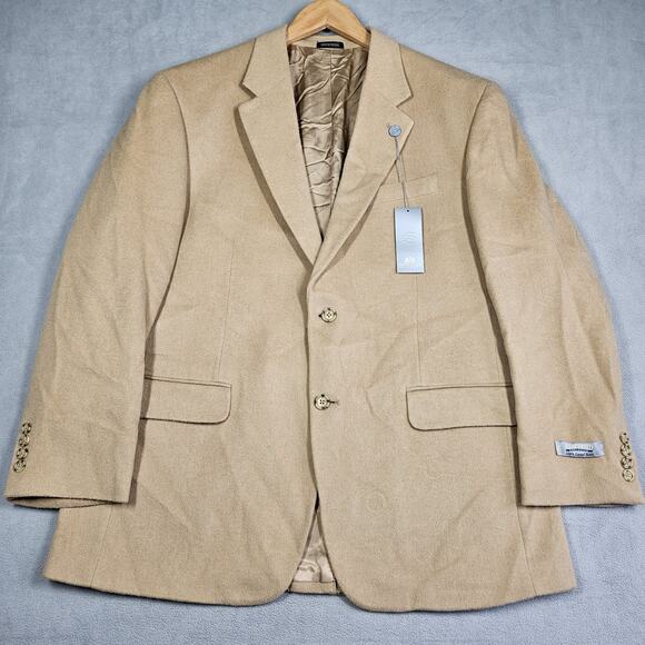 Vintage Stafford Camel Hair Blazer Mens Size 44R Classic Fit Jacket Old Money - Picture 1 of 16